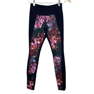 Lululemon Wunder Under Pant Leggings Color Blocked Spring Has Sprung Black